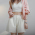 Premium Women's Beige A-Line Shorts – Casual Wide Leg Summer Streetwear Pants